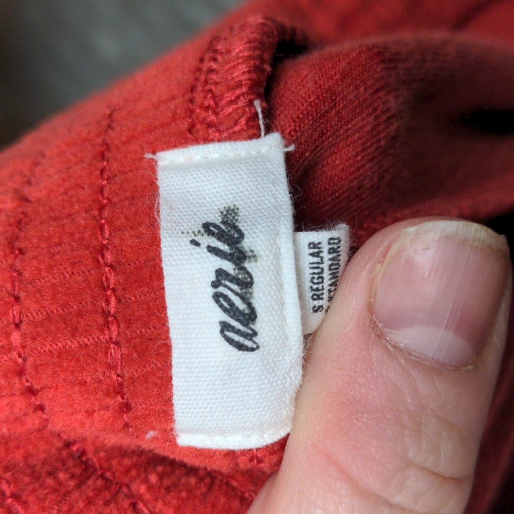 Aerie Groove On Rib Velour Flare Pants Orange Pull On Size Small - Picture 6 of 7